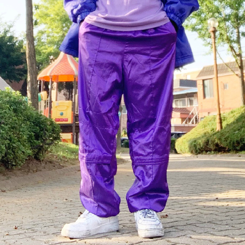 퍼플 트레이닝복바지