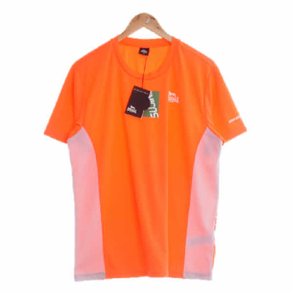lonsdale 형광주황 스포츠라운드반팔티 