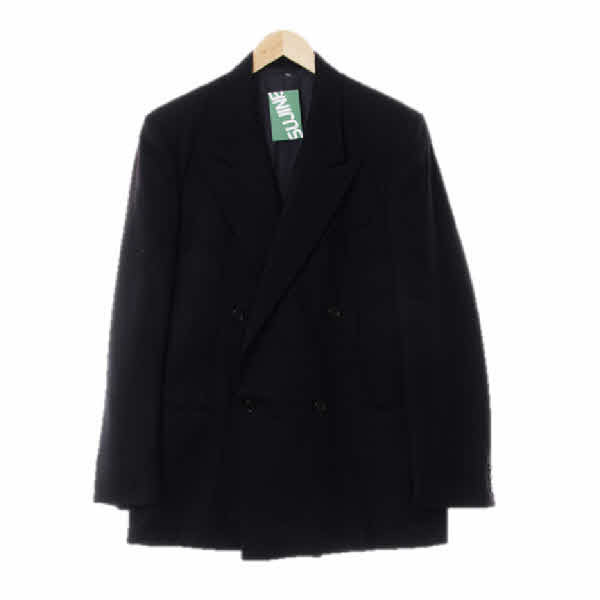 corneliani 블랙 울 더블버튼모직하프자켓 