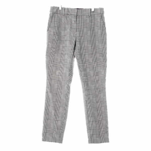 h&m 화이트블랙 체크 면혼방 스키니팬츠 