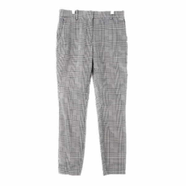 h&m 화이트블랙 체크 면혼방 스키니팬츠 