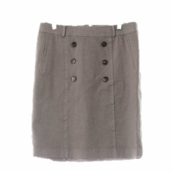 bcbg 모카베이지 울혼방 더블버튼h라인스커트 