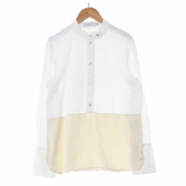altuzarra 화이트 차이나카라투톤셔츠