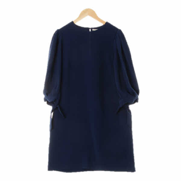 h&m 네이비 도트패턴 소매타이퍼프원피스