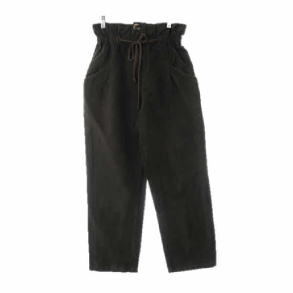 자라 다크포레스트그린 린넨혼방 하이웨스트항아리핏팬츠
