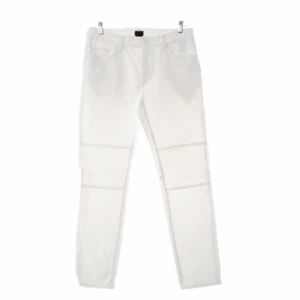 h&m 화이트 데님 무릎절개라인슬림핏진