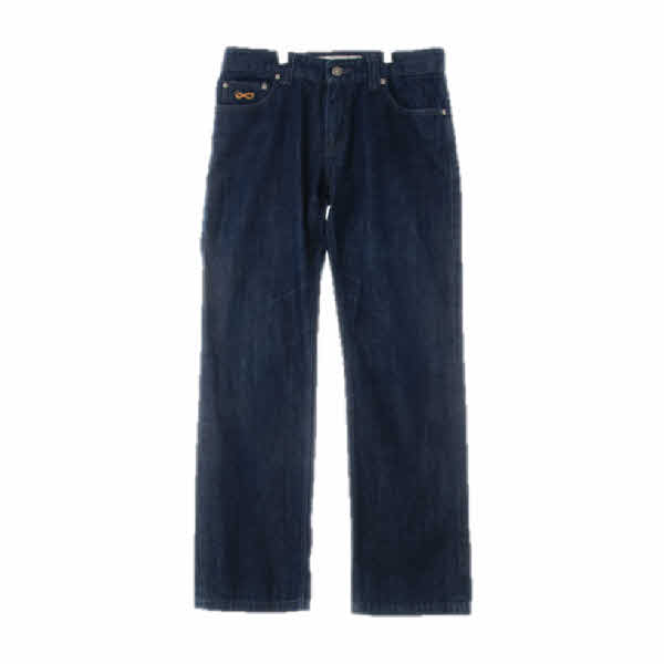 플랙진 진청 데님 로고자수와이드스트레이트진