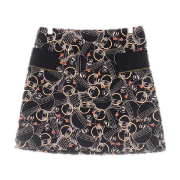 bimba y lola 블랙 마네킹패턴 면혼방 h라인미니스커트