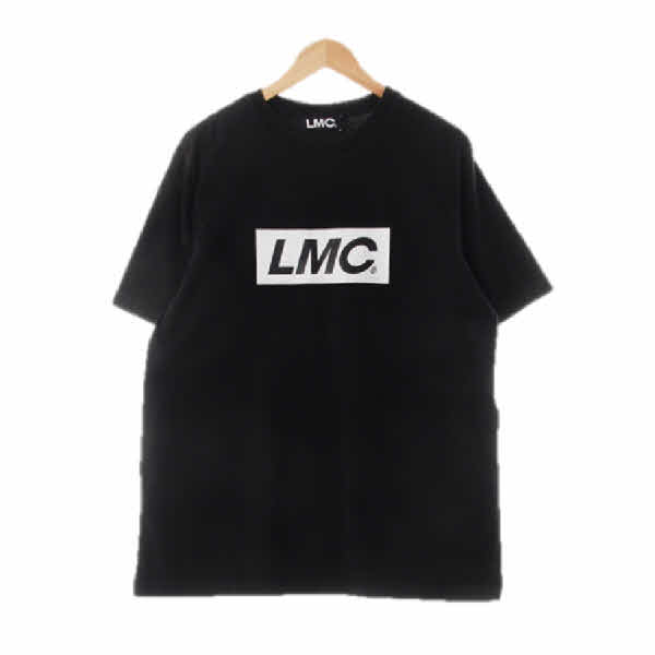 lmc 블랙 빅로고 면 크루넥반팔티 