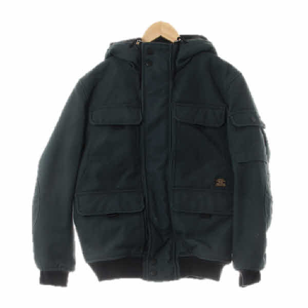 h&m 다크그린블랙 포켓후디시보리점퍼