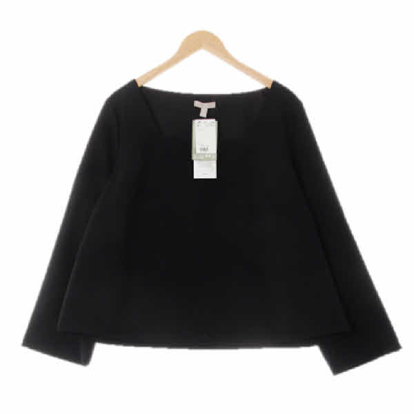 h&m 블랙 루즈핏스퀘어넥도톰블라우스