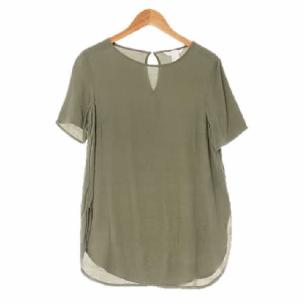 h&m 인디카키 백슬릿반소매롱블라우스