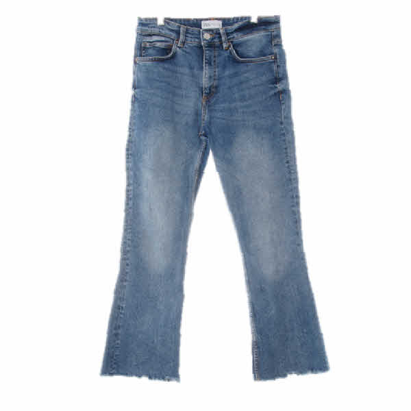 자라 중청 데님 스톤워싱스트레치부츠컷프린지크롭진