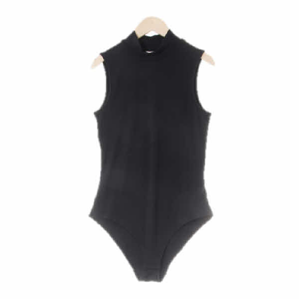 h&m 블랙 스트라이프 민소매반폴라바디수트
