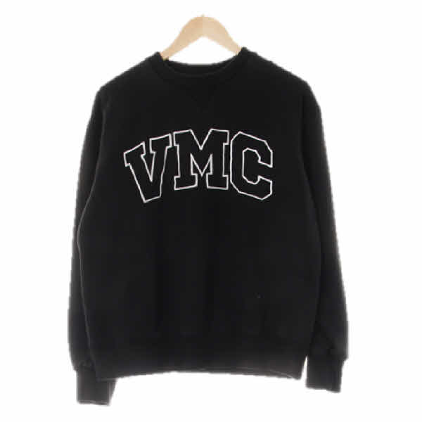 vmc 블랙 면혼방 빅로고자수맨투맨