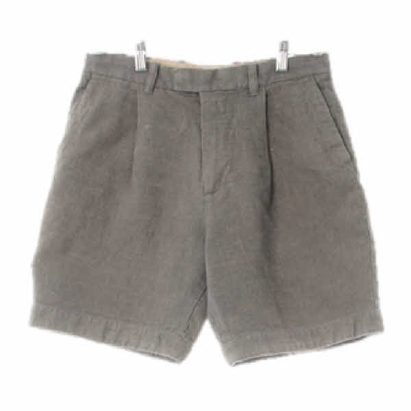 h&m 다크그레이 린넨혼방 핀턱하프슬랙스