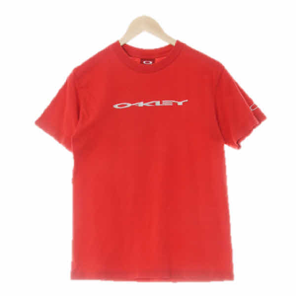 oakley 레드 프린팅 면혼방 라운드반팔티