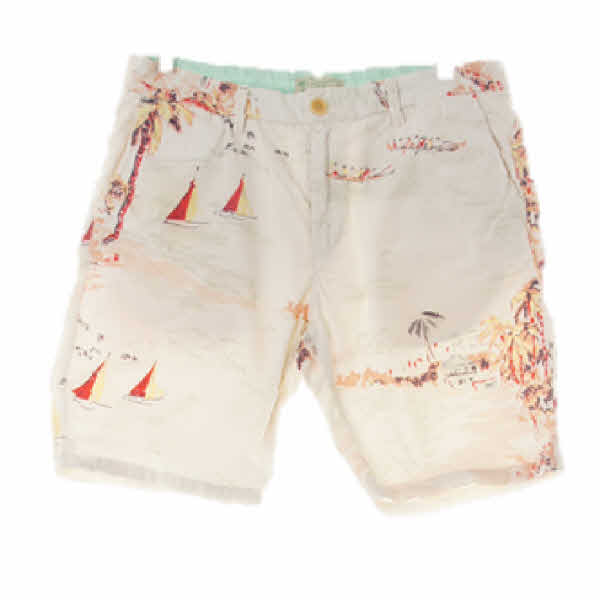scotch&soda 아이보리 그림패턴 면 하프팬츠