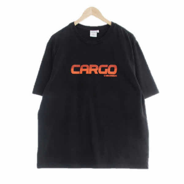 cargobros 블랙 프린팅 면 라운드반팔티