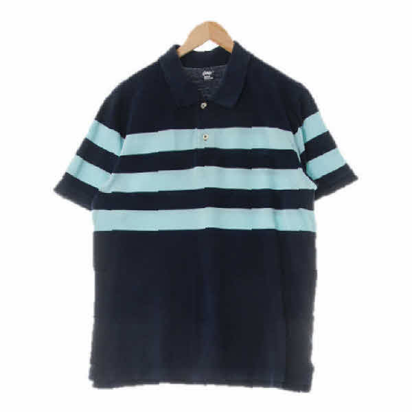 gap 네이비스카이블루 스트라이프 면 반팔피케티