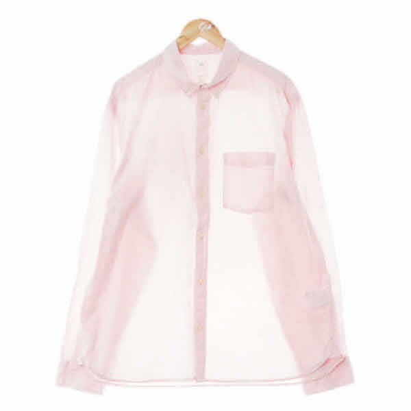 h&m 핑크 면 가슴포켓긴팔셔츠
