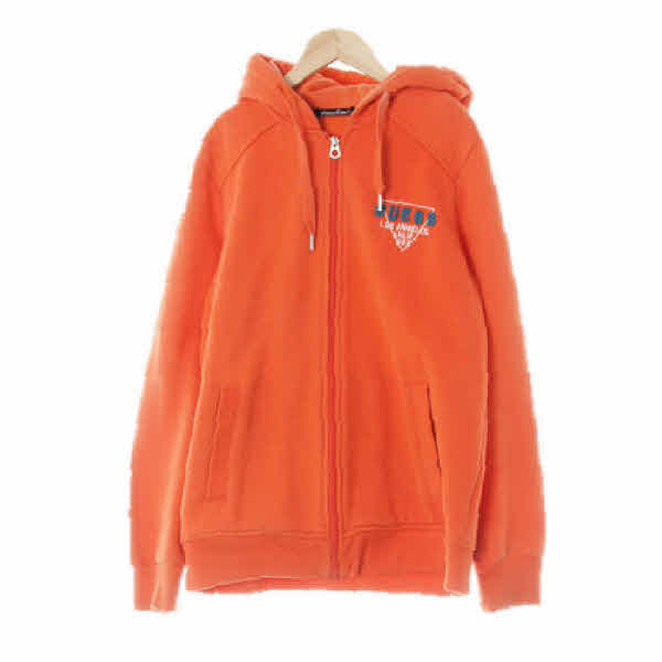 Guess 오렌지 면혼방 자수로고나그랑후드집업