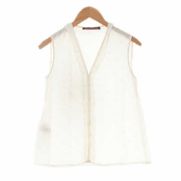 comptoirdescotonniers 아이보리실크 시스루실키민소매블라우스