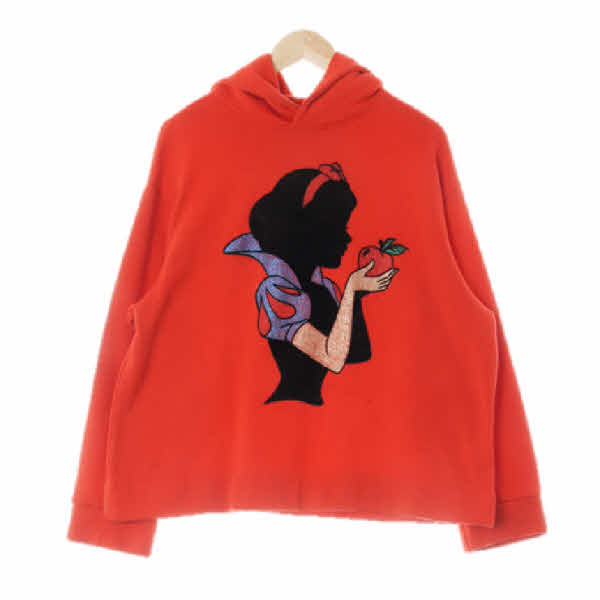자라디즈니 레드 프린팅 면혼방 백설공주후드티