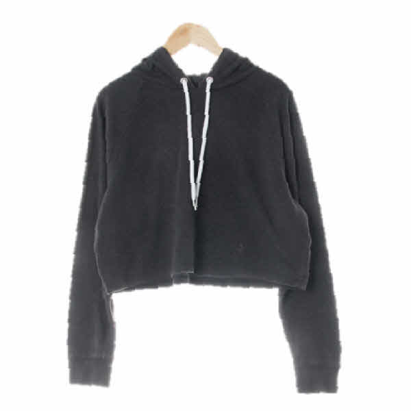 h&m 다크그레이 면혼방 크롭나그랑후드티