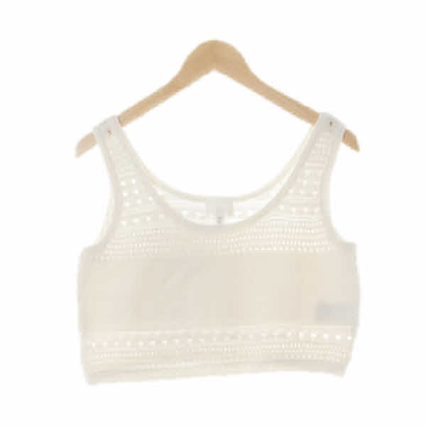 h&m 아이보리 면 짜임크롭뷔스티에