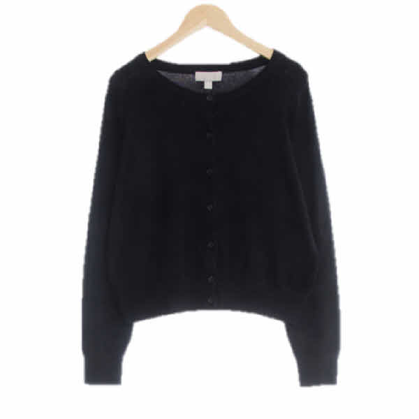 h&m 블랙 비스코스혼방 숏클래식가디건