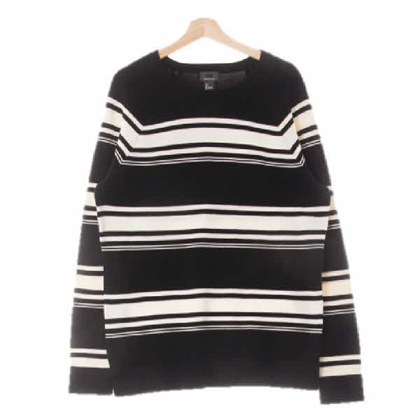 h&m 블랙 스트라이프 면 레글런루즈니트