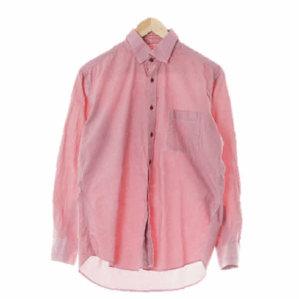 aquascutum 레드 잔체크 면 긴팔셔츠