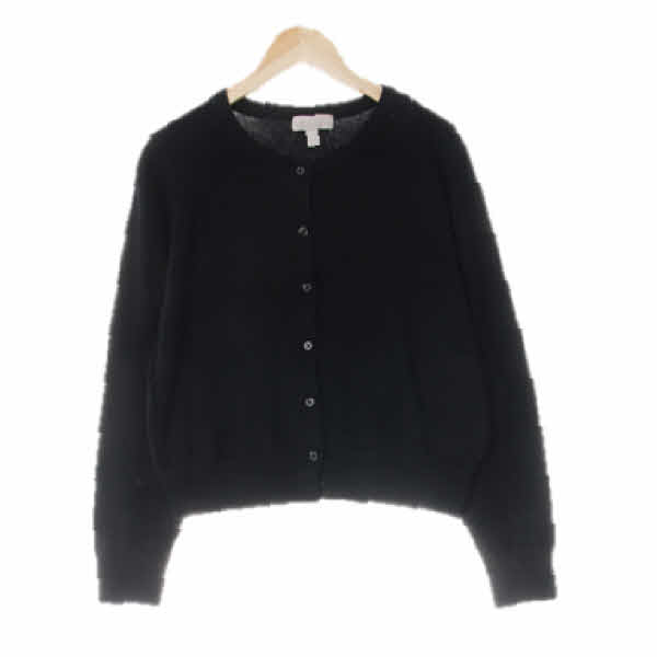 h&m 블랙 비스코스혼방 라운드심플가디건