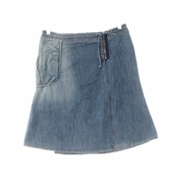 막스앤코 중청 데님 셔링포켓랩티드워싱스커트
