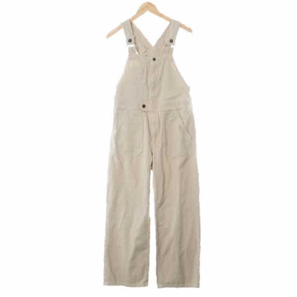 h&m 베이지 면 하프지퍼치노멜빵팬츠