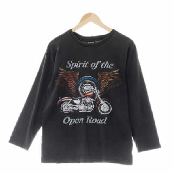 import Gear 빈티지브라운 프린팅 면 피그먼트라운드긴팔티