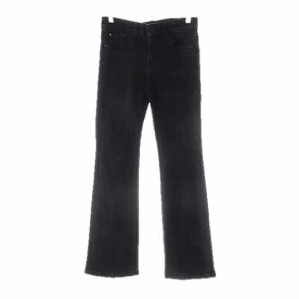 Guess 블랙 데님 크랙워시드부츠컷진