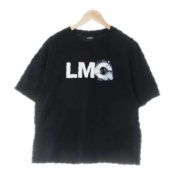 lmc 블랙 면 아이스라운드반팔티