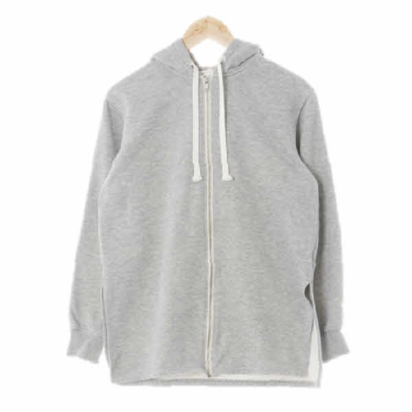 h&m 그레이 면혼방 트임후드집업
