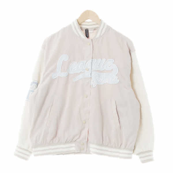 h&m 베이지아이보리 글로시야구점퍼