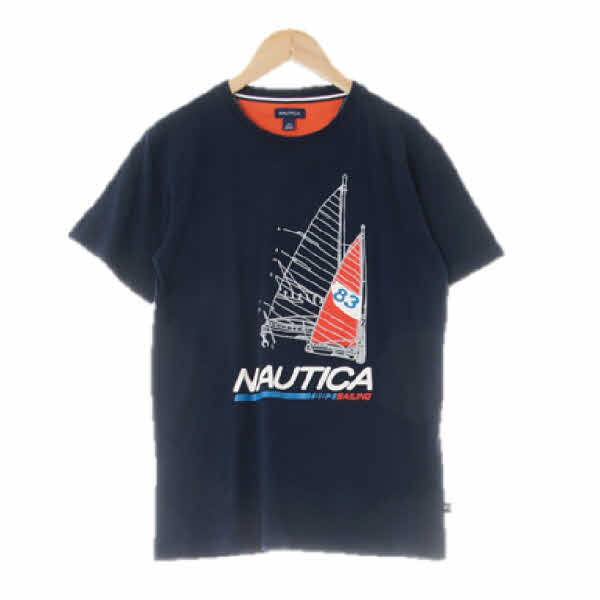 nautica 네이비 면혼방 돛라운드반팔티