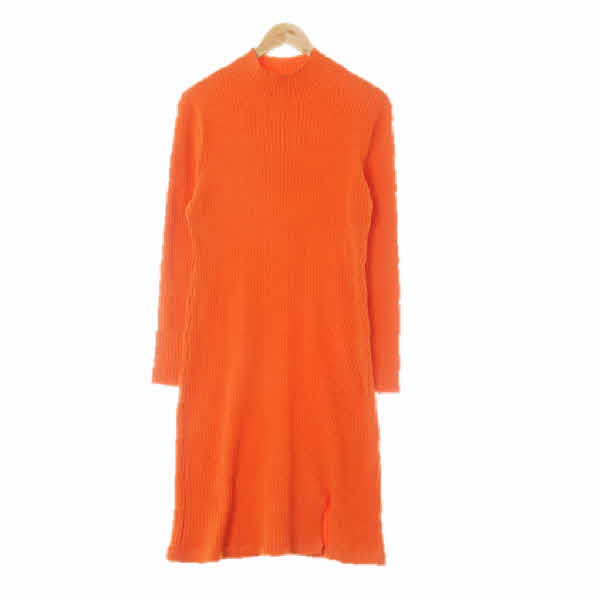 h&m 캐럿 면혼방 하프넥골지슬림롱원피스