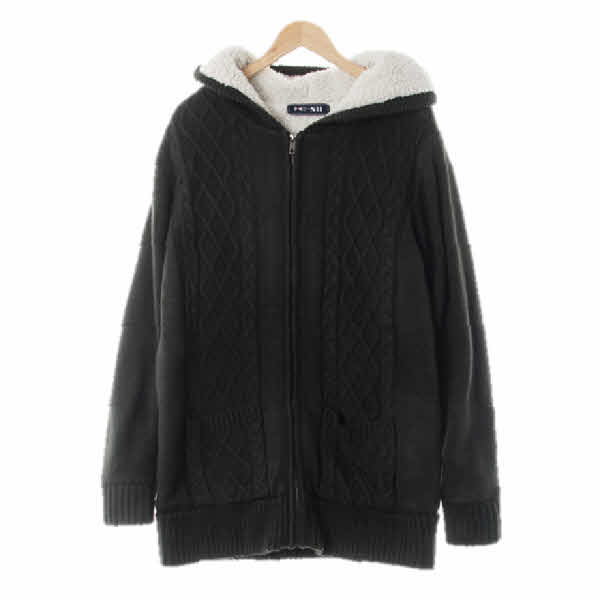 nii 다크그레이 피셔맨니트후드롱집업자켓