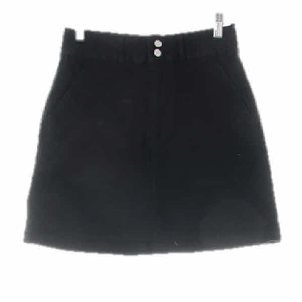 나인 블랙 면혼방 스트레치미니스커트