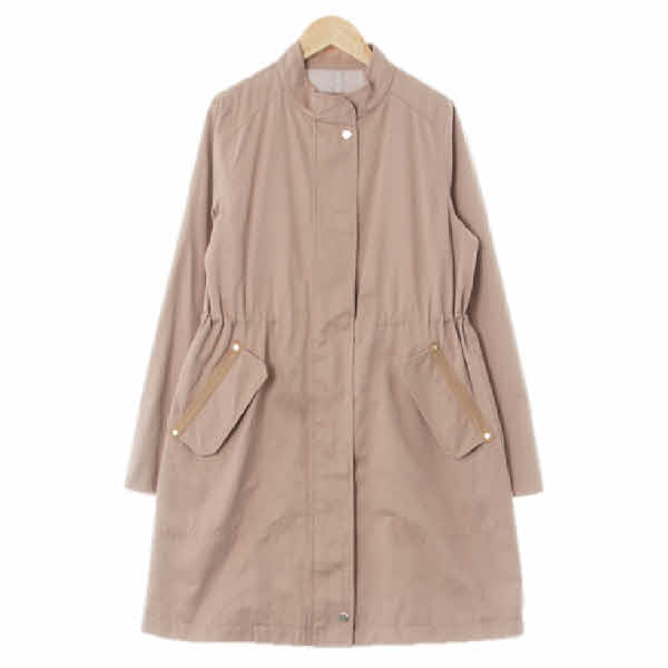 tube 베이지 면혼방 노카라롱집업야상자켓
