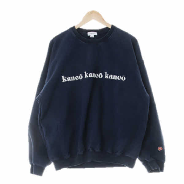 kanco 네이비 면 트리플자수레터링워싱맨투맨 