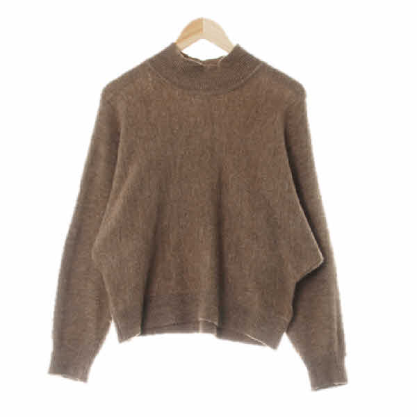 h&m 멜란지브라운 울혼방 반목가오리니트