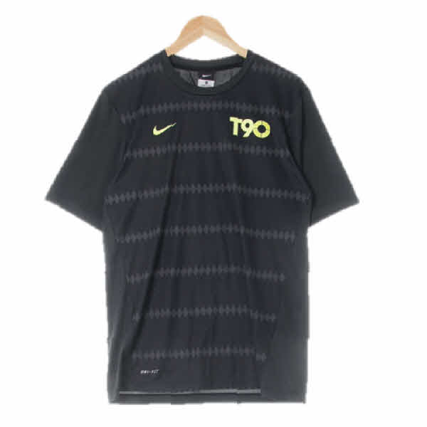 나이키 차콜 마름모패턴 드라이핏 t90라운드반팔티