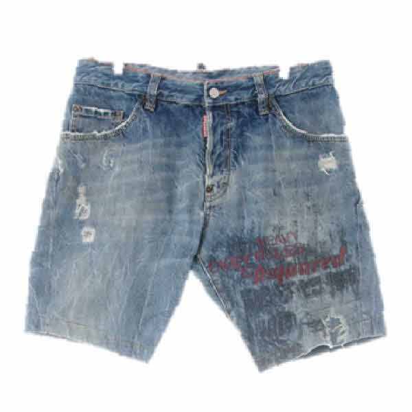 dsquared2 중청 데님 페인팅디스트로이드청반바지